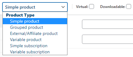 WooCommerce product type