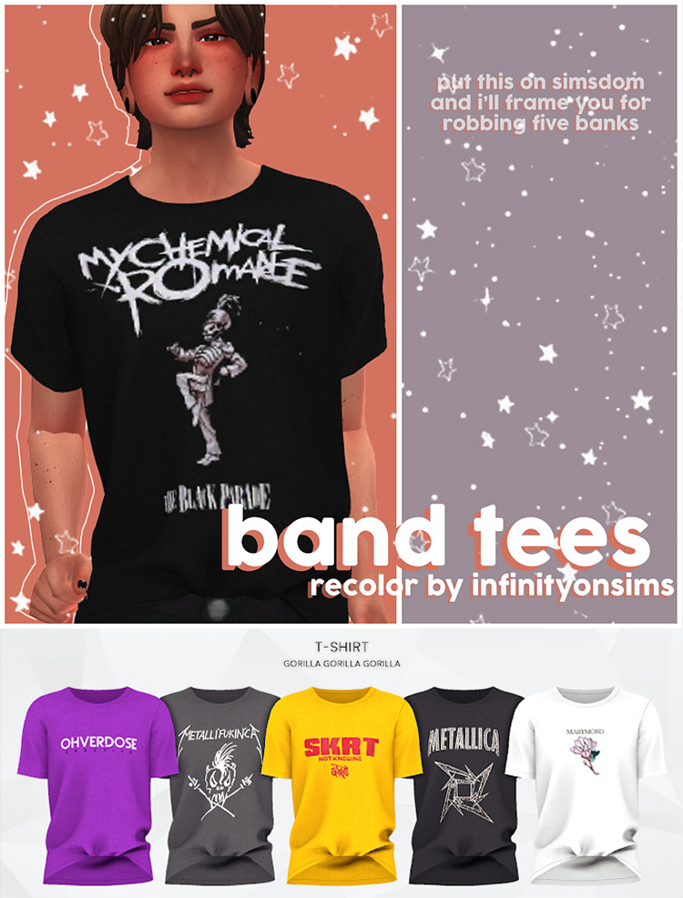 Band Tees Recolor by infinityonsims (mesh needed) TS4 CC
