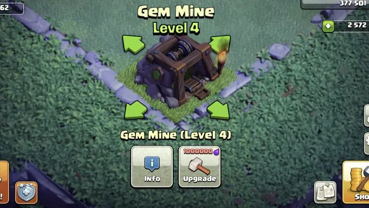Make sure to increase your Gem Mine to a maximum level for a maximum amount of gems.