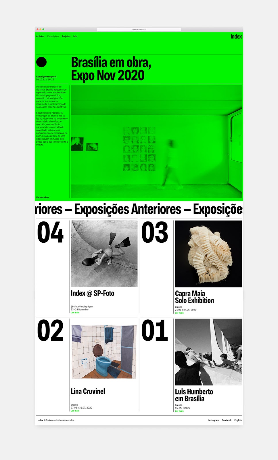 art brand brand identity brasilia gallery graphic design  grid typography   Web Design 