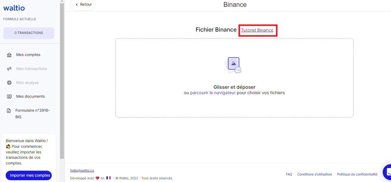 Binance fait partie des exchanges de cryptomonnaies pris en charge par Waltio