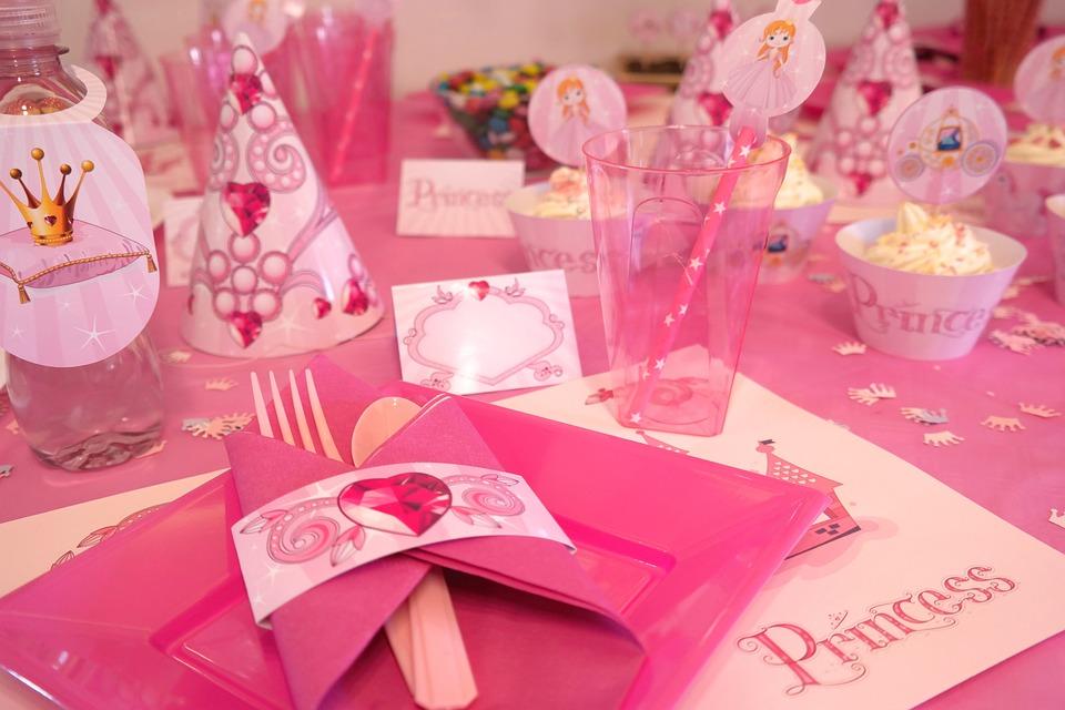 Princess party table spread