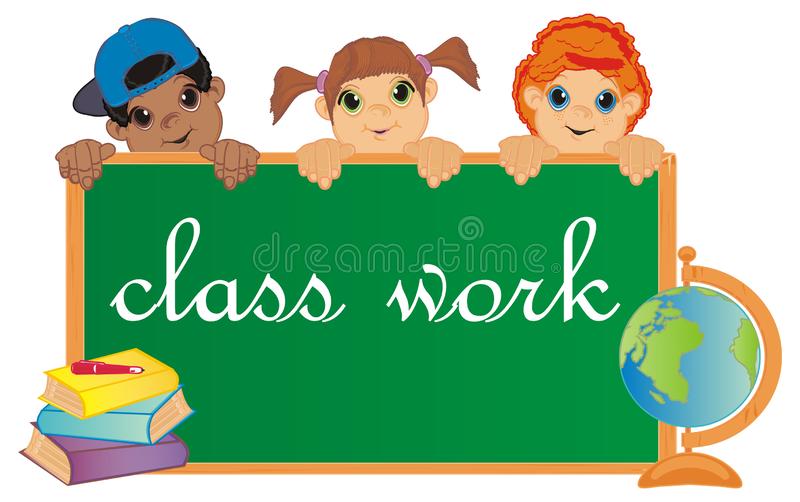 Children and class work stock illustration. Illustration of happy -  127539083