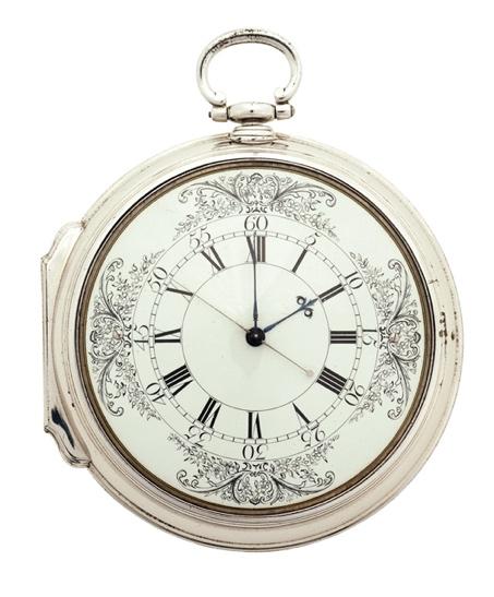 A silver pocket watch

Description automatically generated with medium confidence