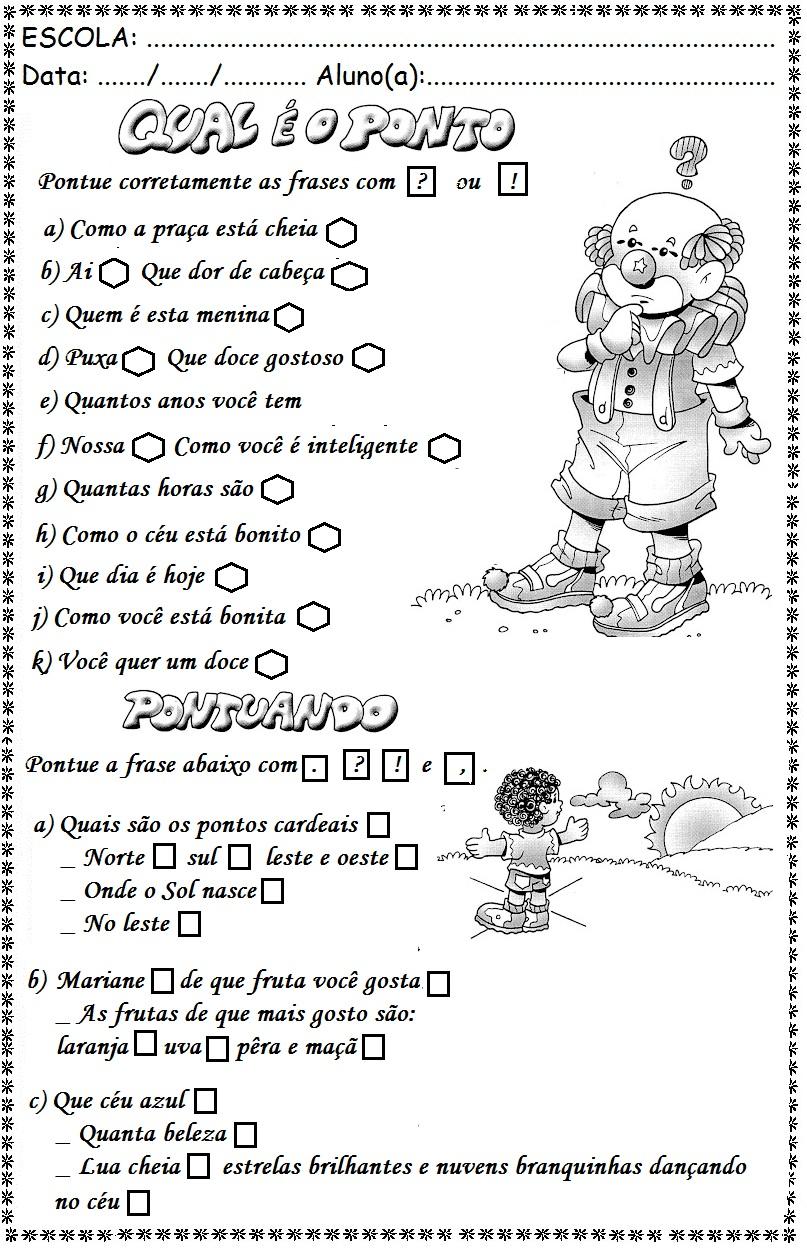 IDEIAS DE ATIVIDADES SOBRE SINAIS DE PONTUAÇÃO