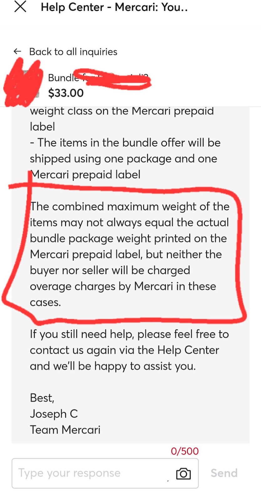 Mercari help center