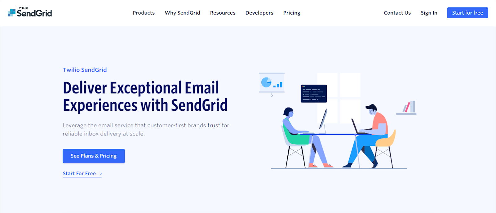 SendGrid's Homepage