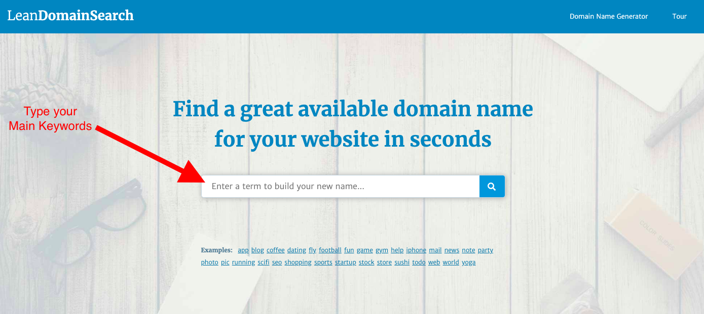 leandomainsearch.com to get idea about domain name