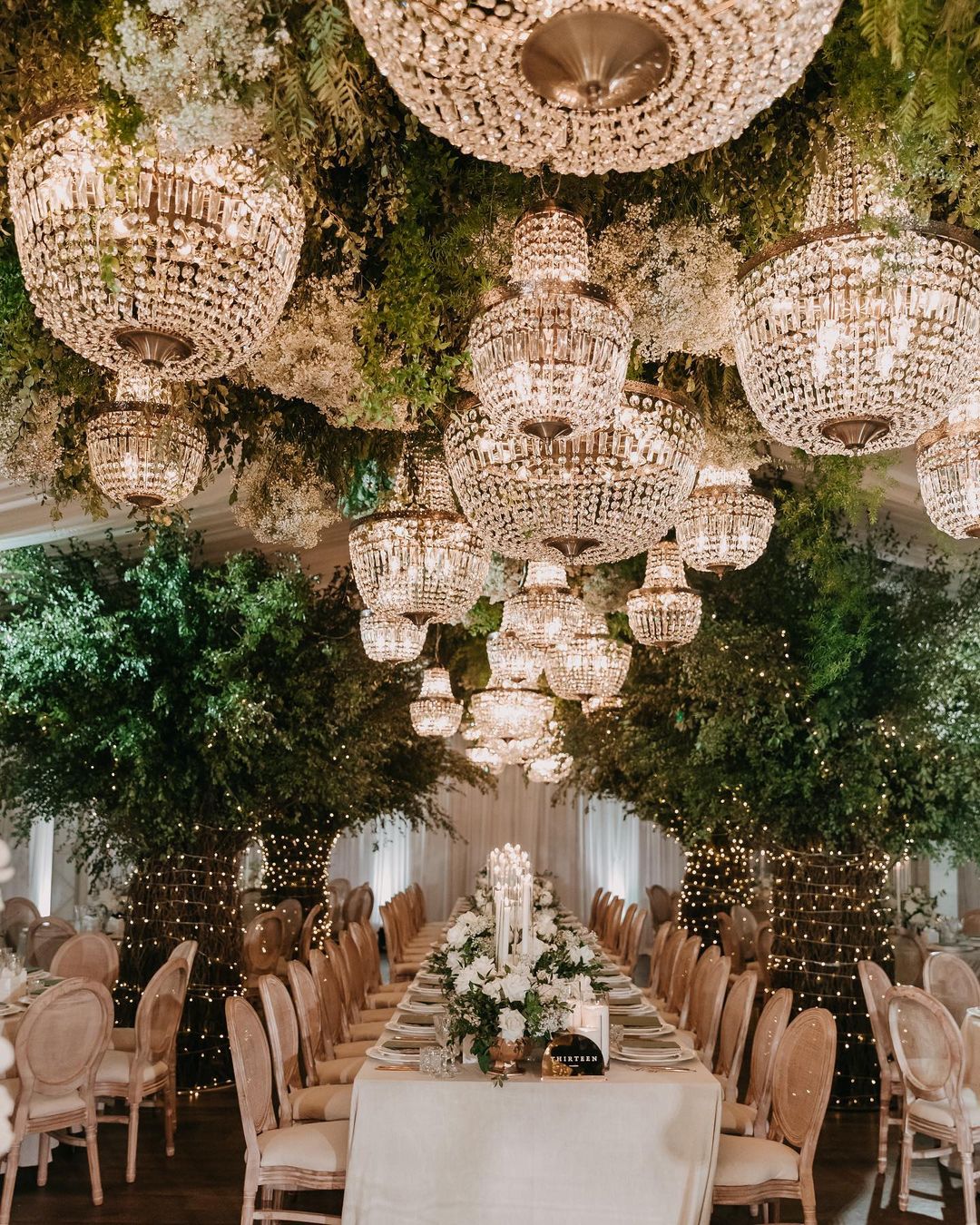 A reception styled by Diane Khoury, a powerhouse of the wedding industry.