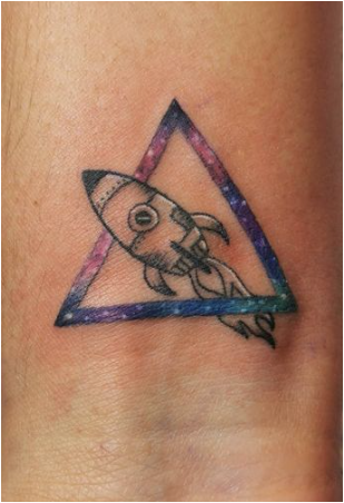 Triangular Rocket Tattoo Designs