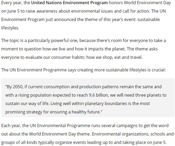 essay of world environment day