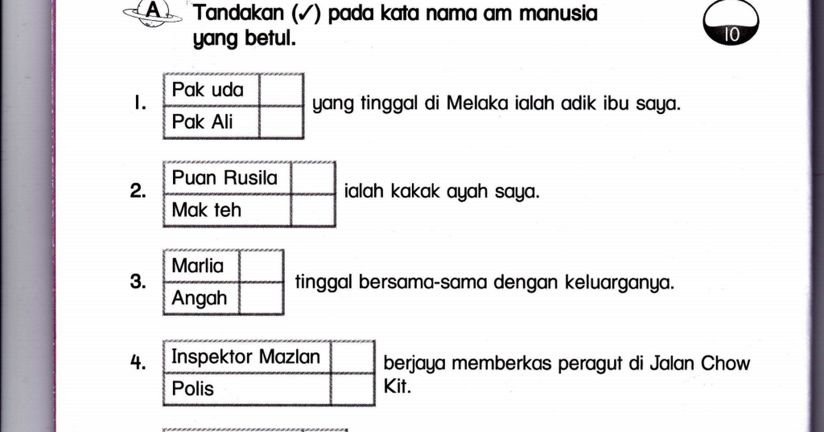 Latihan Kata Nama Am Dan Kata Nama Khas 1 Pdf Google Drive