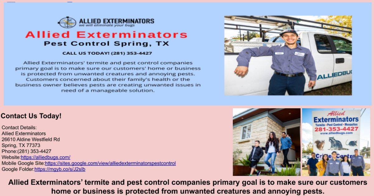 Allied Exterminators Pest Control Spring, TX Google Drawings
