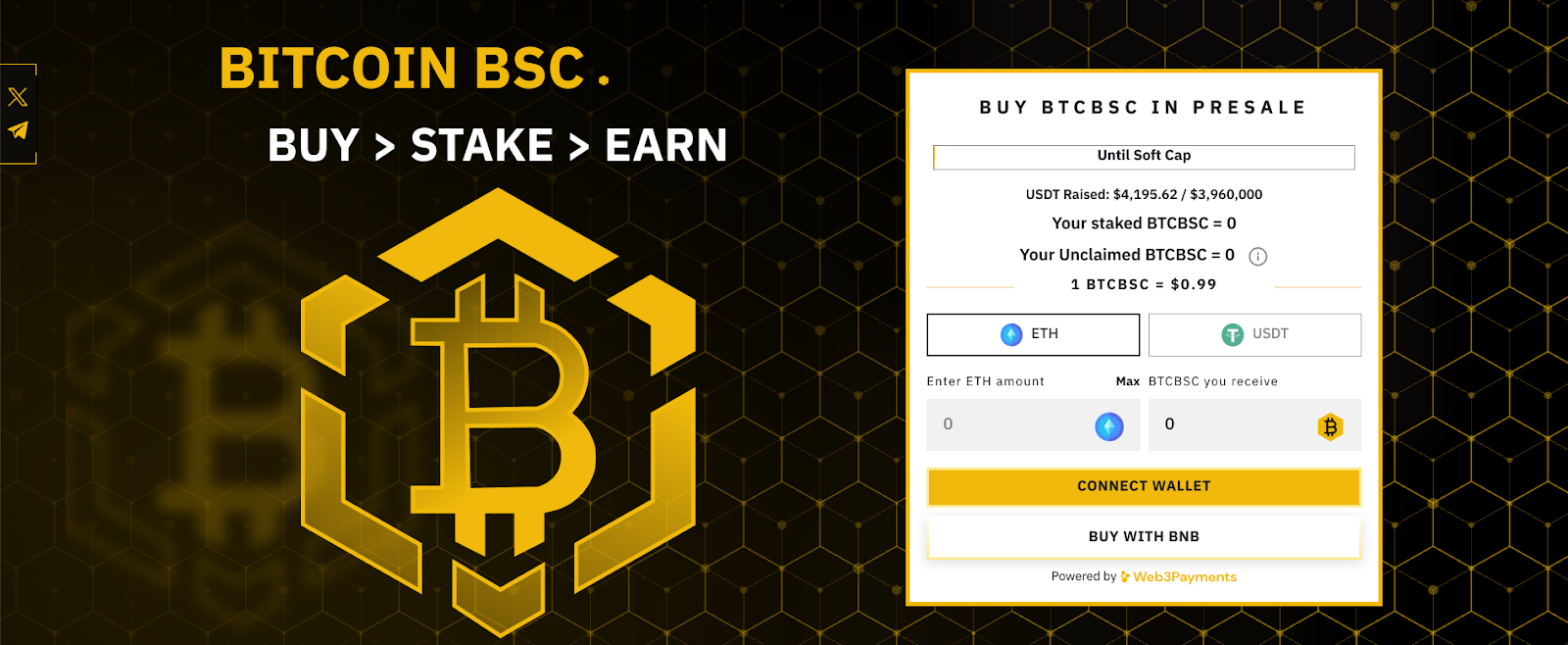 Bitcoin BSC Crypto Project Launches Its Token Presale, Staking Pool