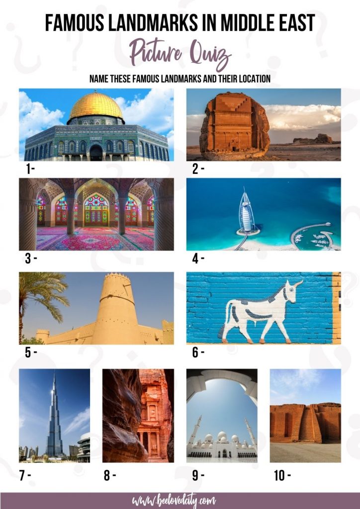 Famous Landmarks in the Middle East Picture Quiz