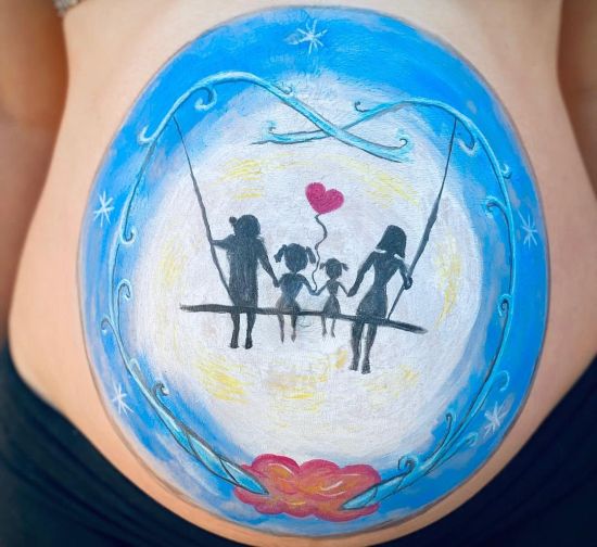 pregnant belly painting ideas family