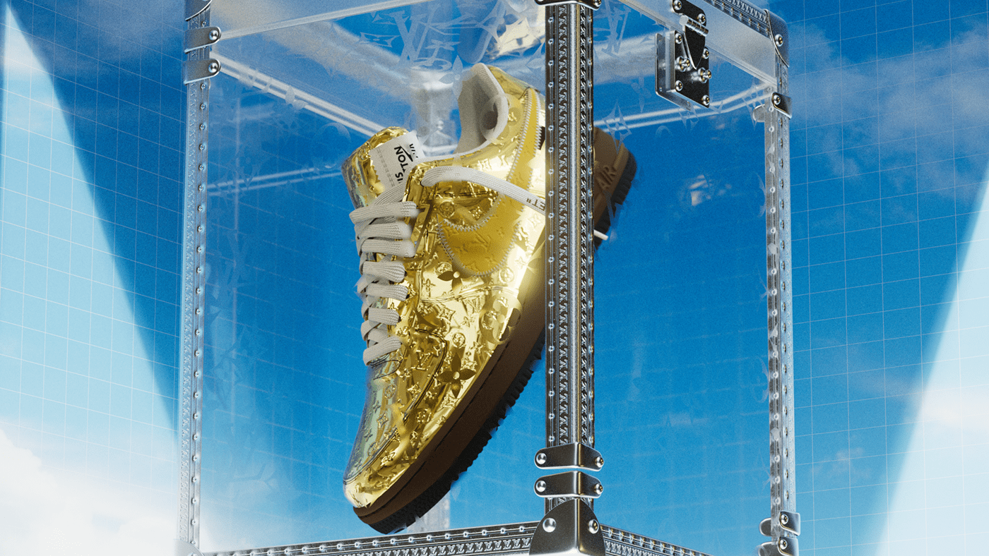 3D billboards to celebrate the reveal of the Louis Vuitton and Nike “Air  Force 1” by Virgil Abloh partnership