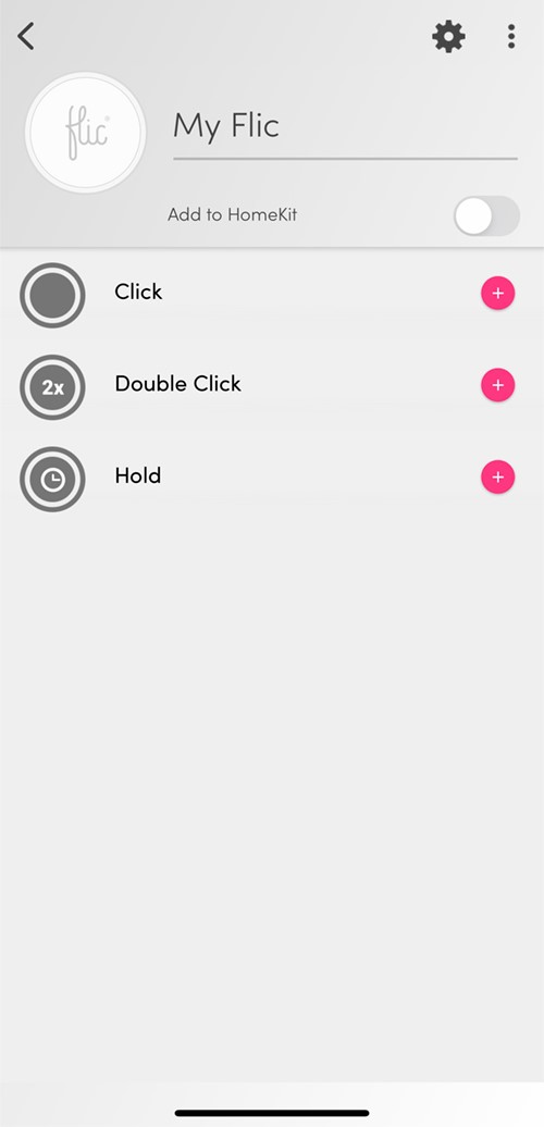 Flic App Example: 3 Inputs to Program: Click, Double Click, and Hold