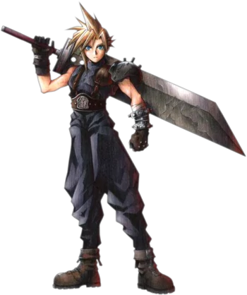 cloud and his buster sword from final fantasy 7