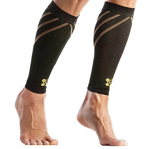 CopperJoint Compression Calf Sleeve – Copper-Infused High-Performance Design, Promotes Proper Blood Flow, Offers Superior Compression and Support for All Lifestyles - Pair