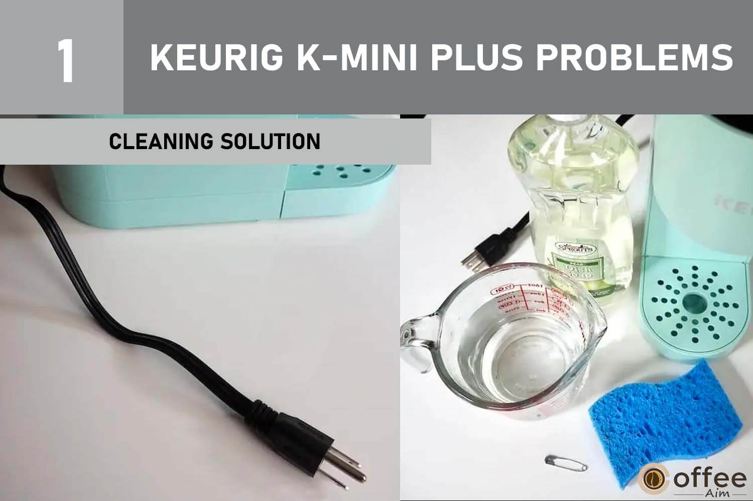 This image provides information about the "Cleaning Solution" as part of our "Keurig K-Mini Plus Problems" article.