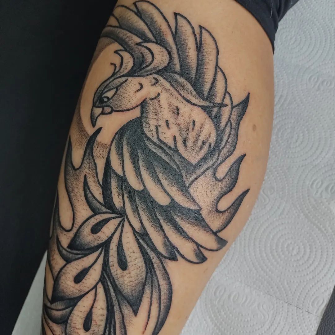 Shaded Phoenix Tattoo