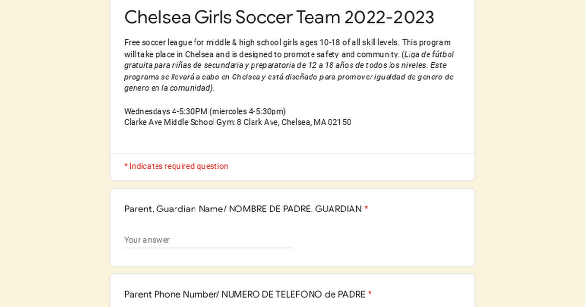 Chelsea Girls Soccer Team 2022-2023