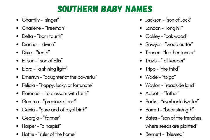 Southern Baby Names