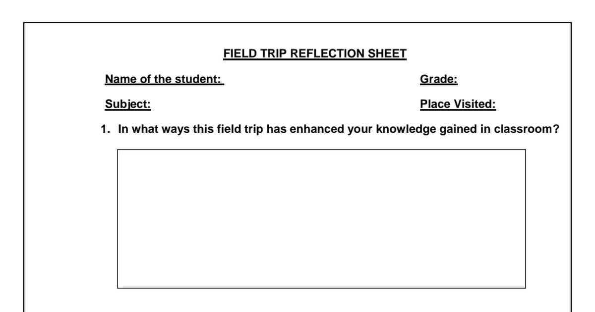 field trip reflection example