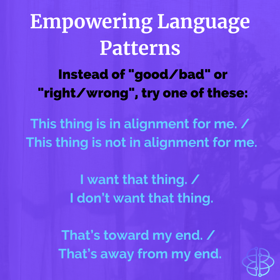 Infographic about empowering language patterns