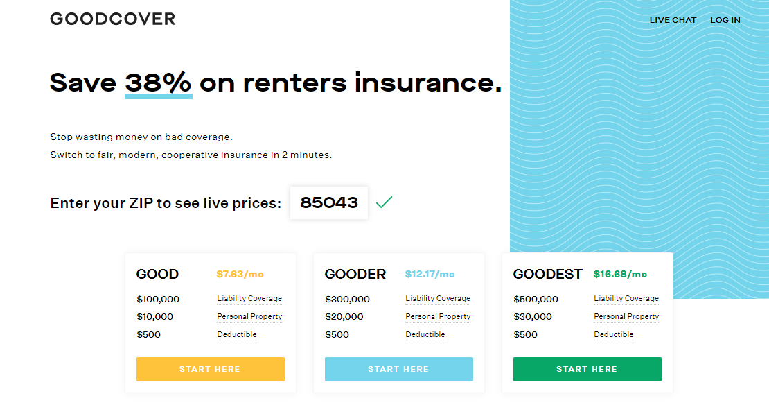 Renters insurance cost for zip code 85043.