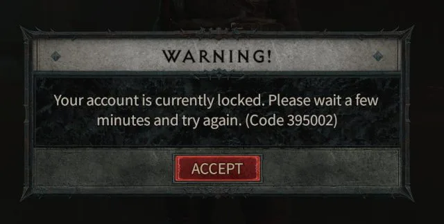 Fix Diablo 4 Your Account is Currently Locked Error 395002
