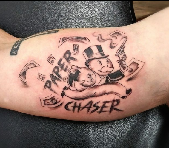 Paper Chaser With Money Tattoo
