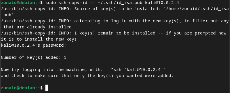 copying public key to remote ssh server