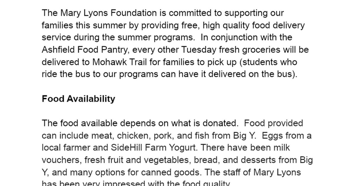 Food Pantry Delivery Opportunity