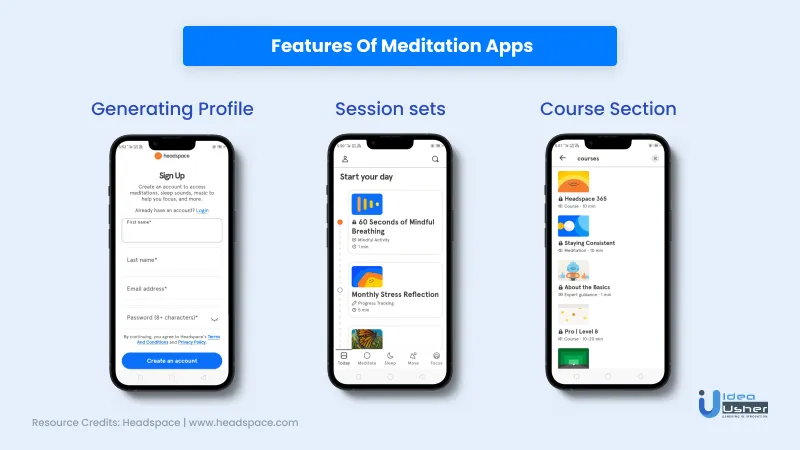 Features of meditation app