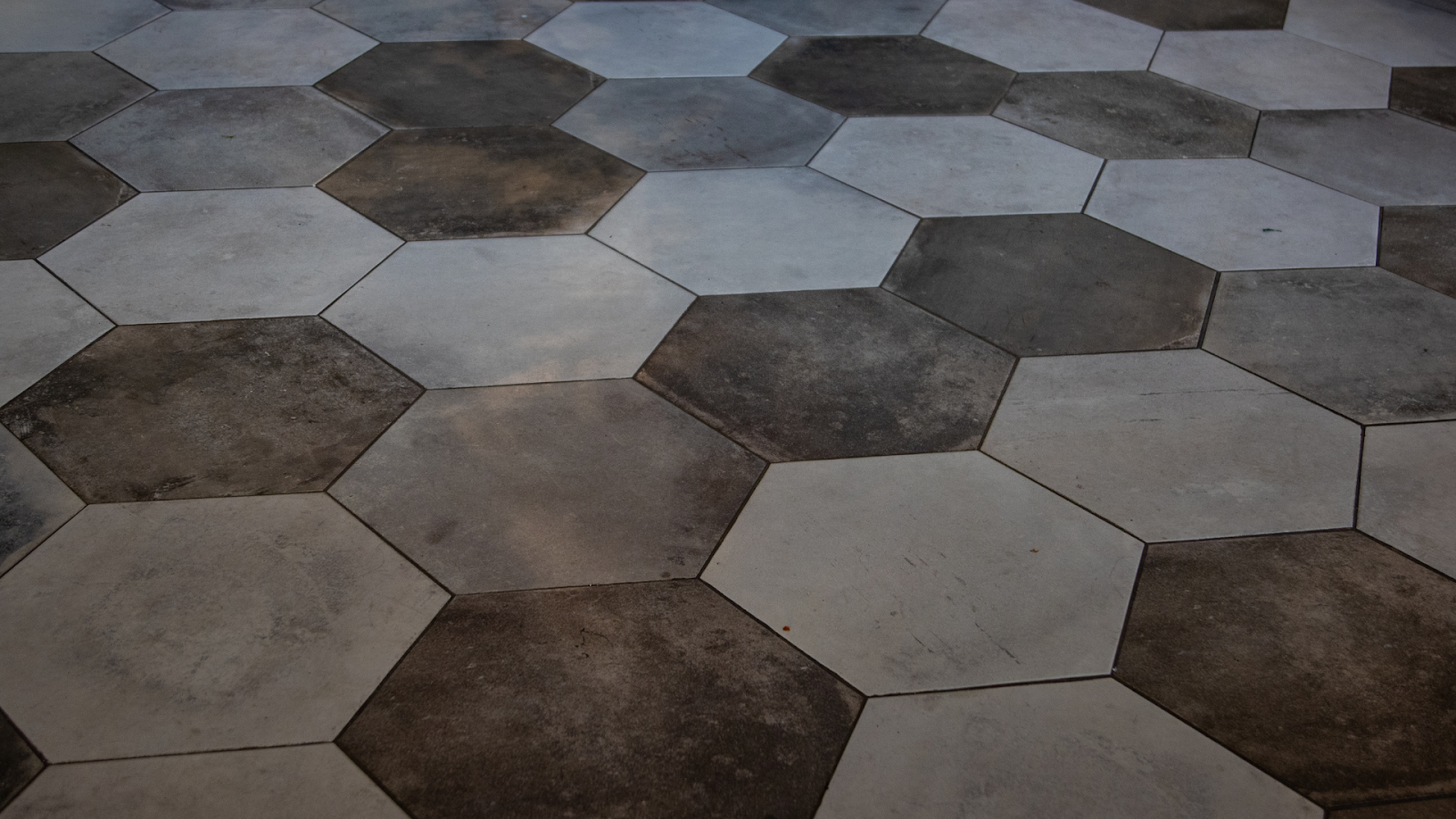 A checkerboard flooring pattern