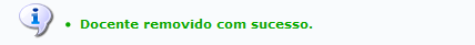 Figura 9: Docente removido com sucesso