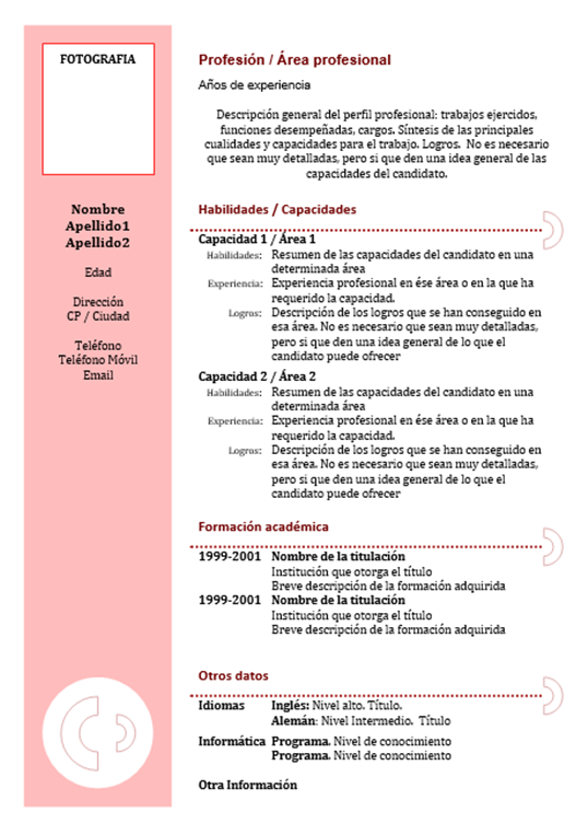 Este modelo de curriculum vitae agrega aptitudes y actitudes para dar un aspecto más profesional.