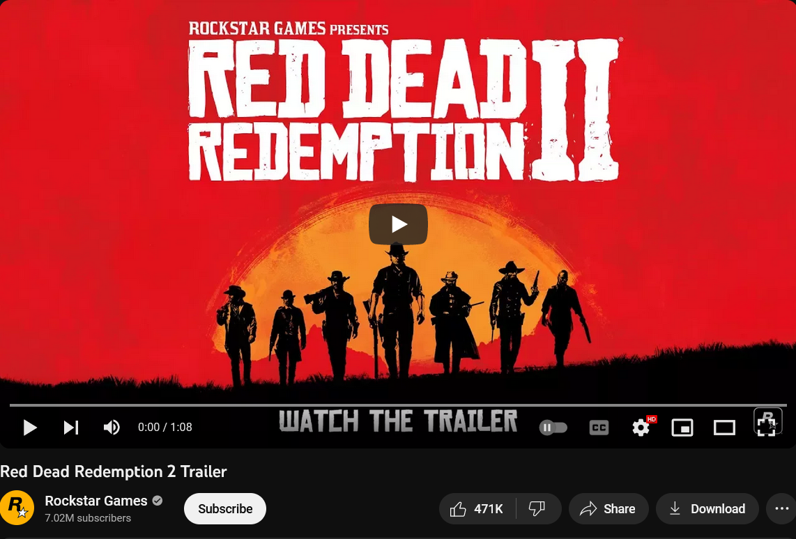 Red Dead Redemption II trailer.