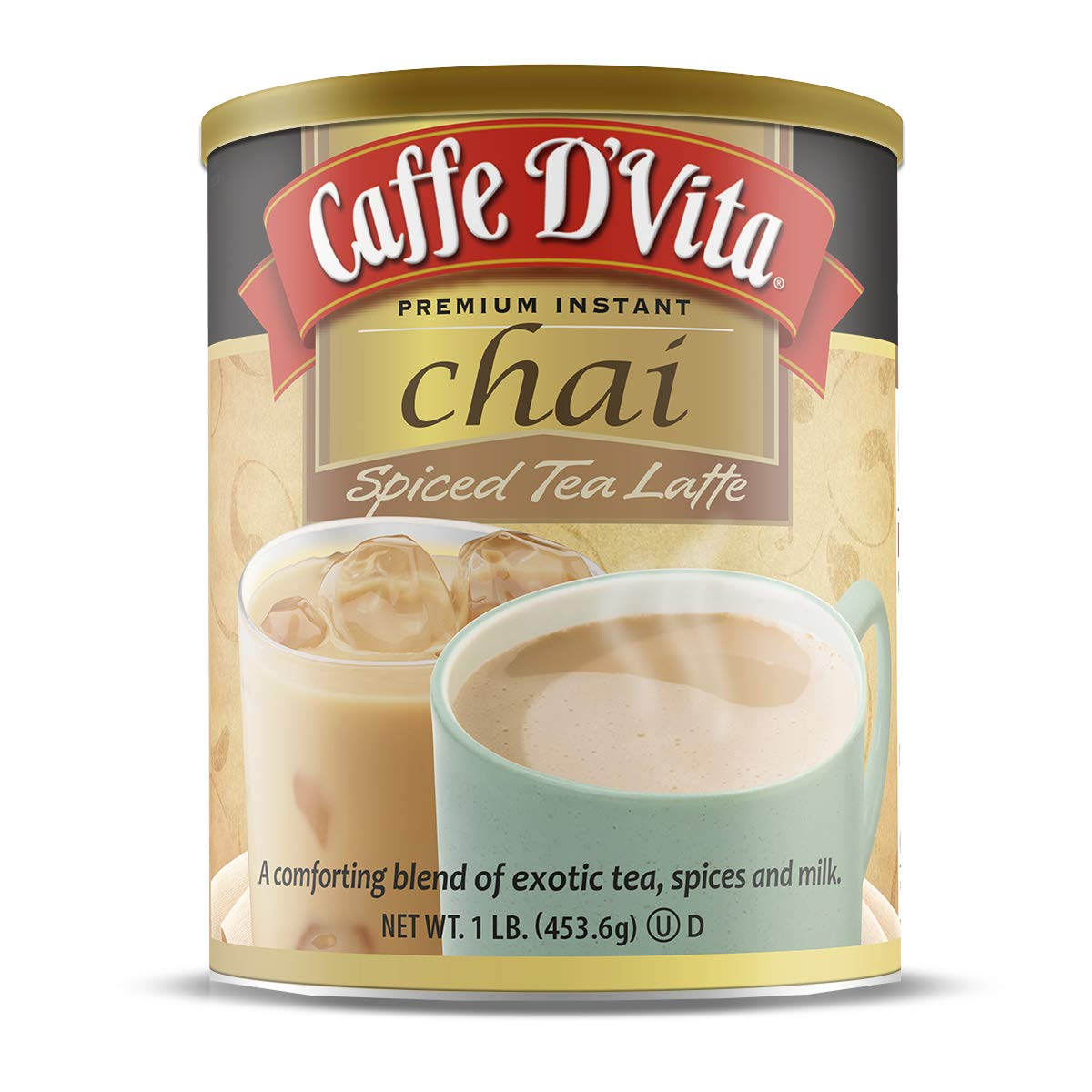Caffe D’Vita Spiced Chai Latte Mix 1 Lb Can
