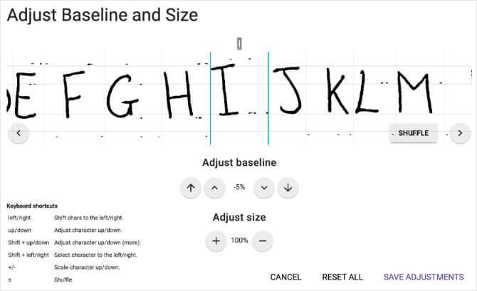 Điều chỉnh baseline và độ cao thấp font