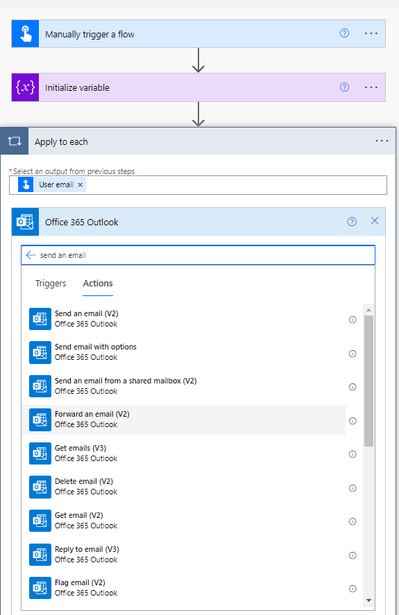 applying a flow in power automate