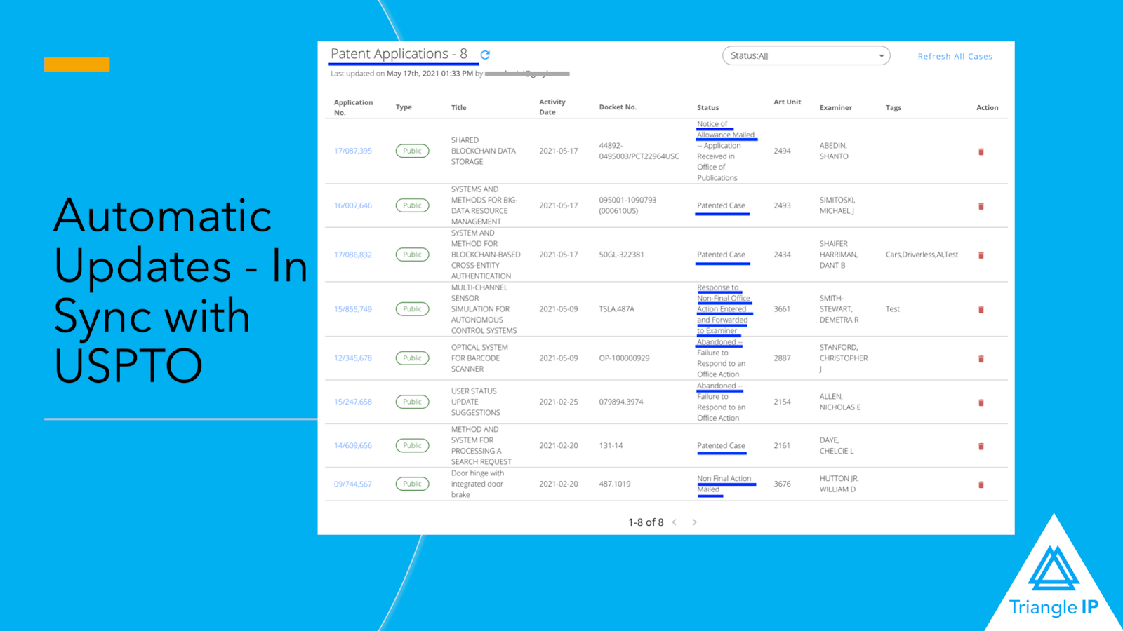 Automatic USPTO updates with the TIP Tool