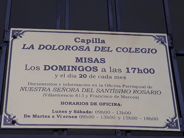 Horarios de Capilla Católica La Dolorosa del Colegio | Guayaquil