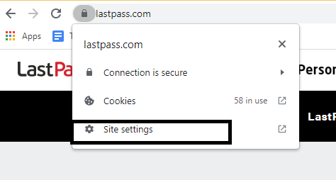 Enable Browser’s Cookies for LastPass