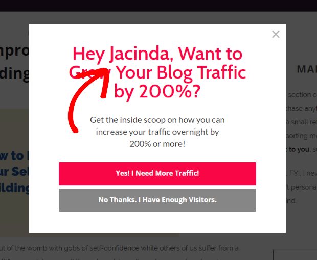 Personalized Popups