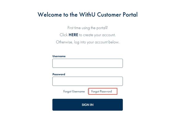 forgot password of a withu loans account online
