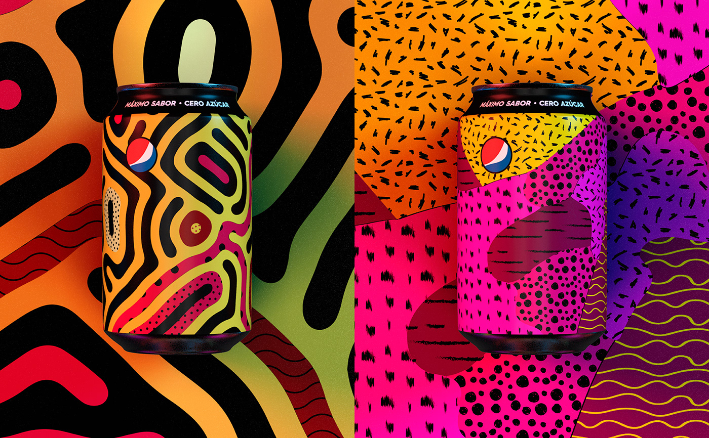 can pepsi design Young Lions colombia black textures Patterns adobeawards