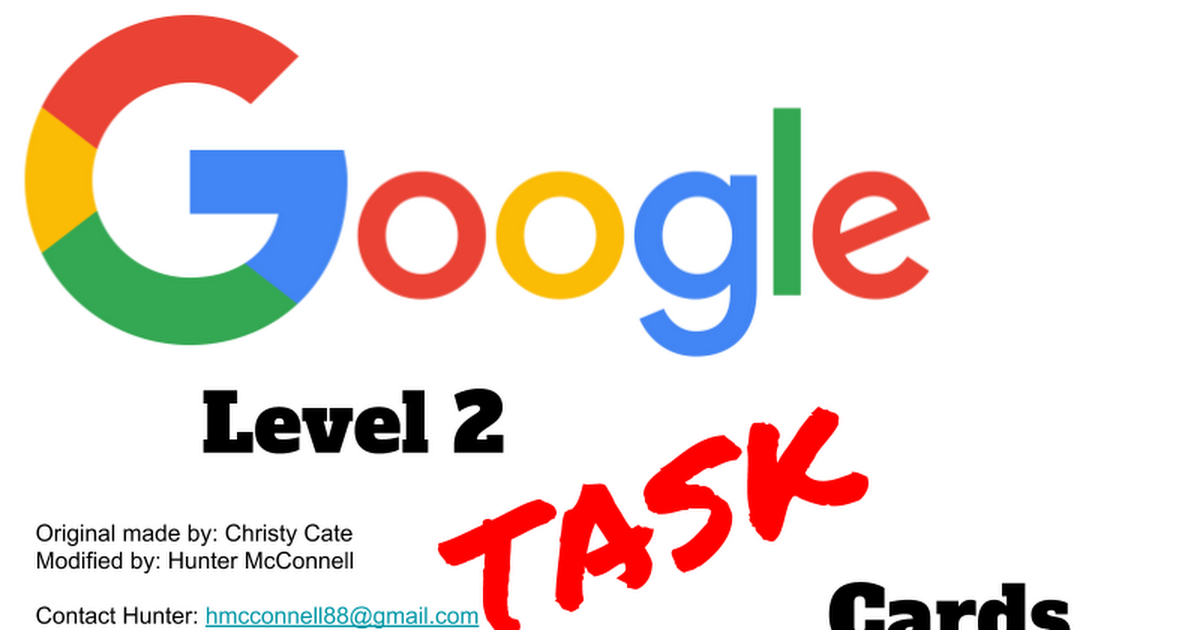 Copy of Task Cards for Level 2 Educator Certification
